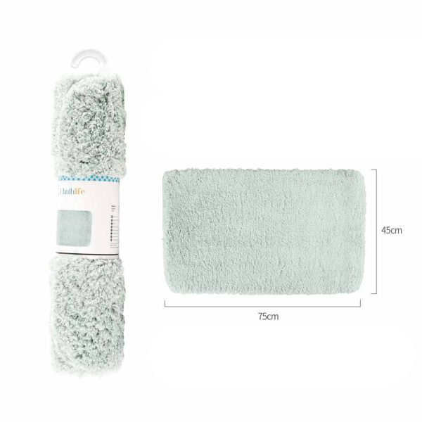 BM0074 Alfombra de baño de 45x75cm pelo largo rectangular - Verde morandi