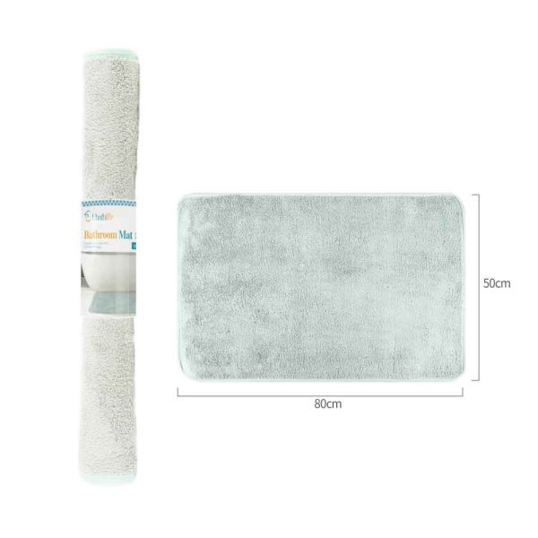 BM0101 Alfombra de baño de 50x80cm de microfibra pelo corto rectangular - Verde morandi