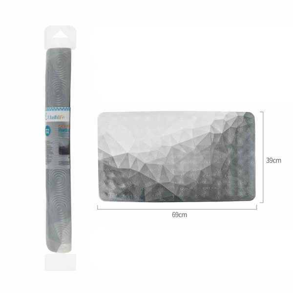 BM0181 Alfombra de baño de 69x39cm antidelizante rectangular estampado - Diamante gris