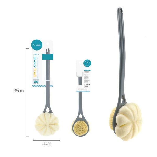BB0121 Cepillo de baño y esponja de madera - Gris