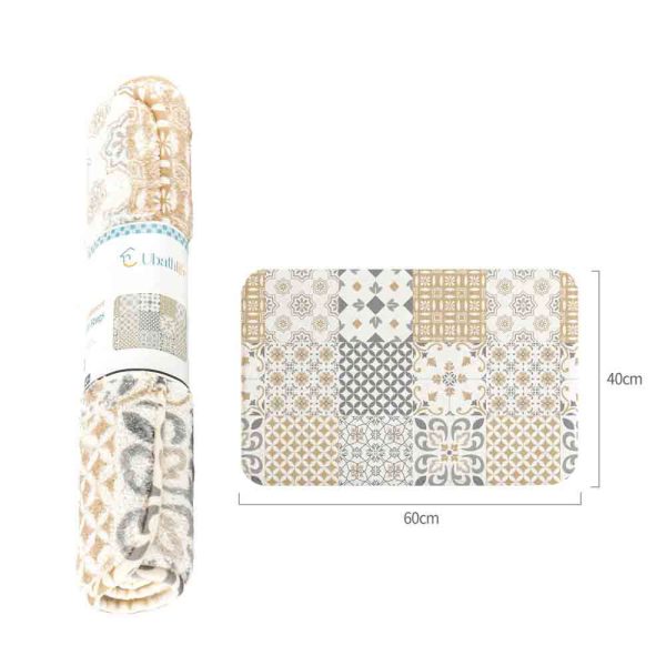 BM0195 Alfombra de baño de 40x60cm de cachemira rectangular estampado - Estilo étnico