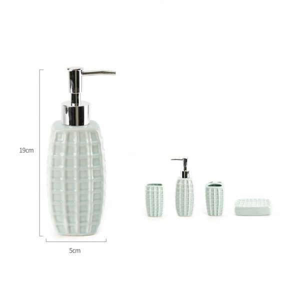 HB0086 Dispensador de cerámica patrón cuadros - Verde morandi