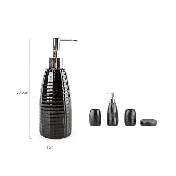 HB0087 Dispensador de cerámica patrón cuadros - Negro