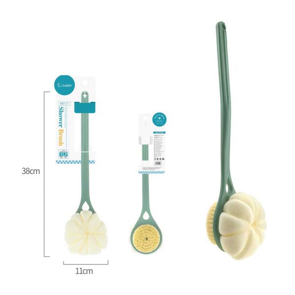 BB0121 Cepillo de baño y esponja de madera - Verde morandi