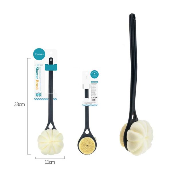 BB0121 Cepillo de baño y esponja de madera - Negro