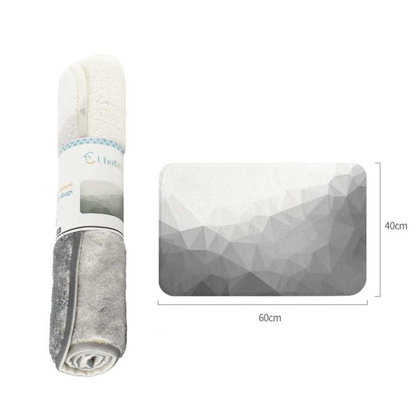 BM0195 Alfombra de baño de 40x60cm de cachemira rectangular estampado - Diamante gris
