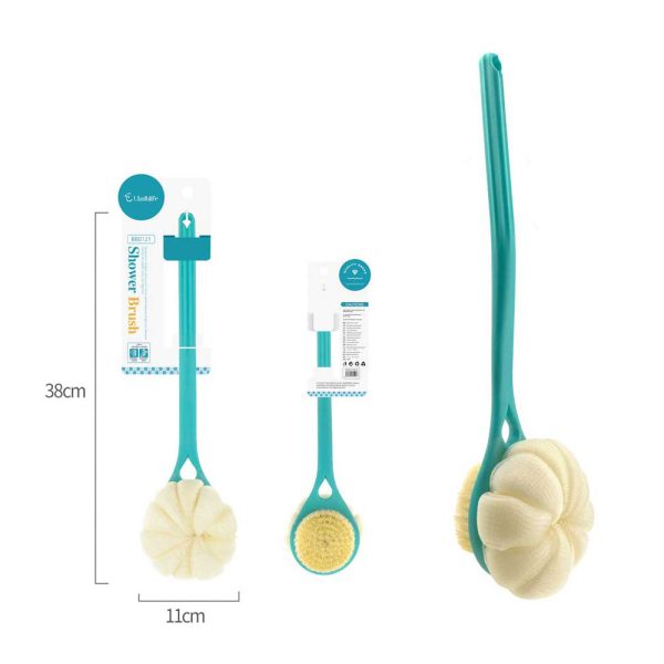 BB0121 Cepillo de baño y esponja de madera - Azul tiffany