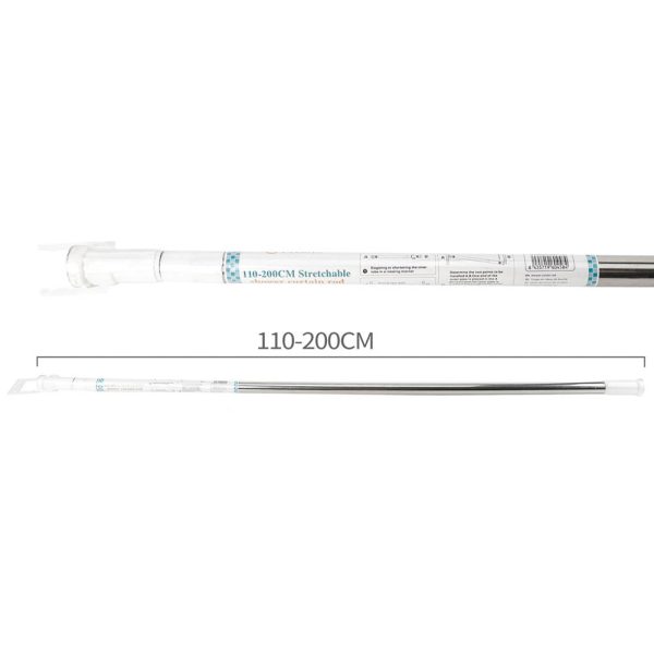 SR0458 Barra de cortina de 110-200cm retráctil - Plata