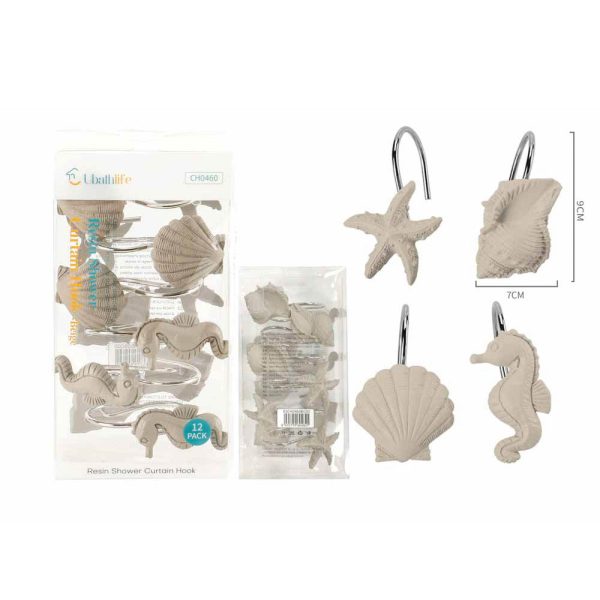 CH0460 Gancho para cortina de animales marinos 12pcs - Beige