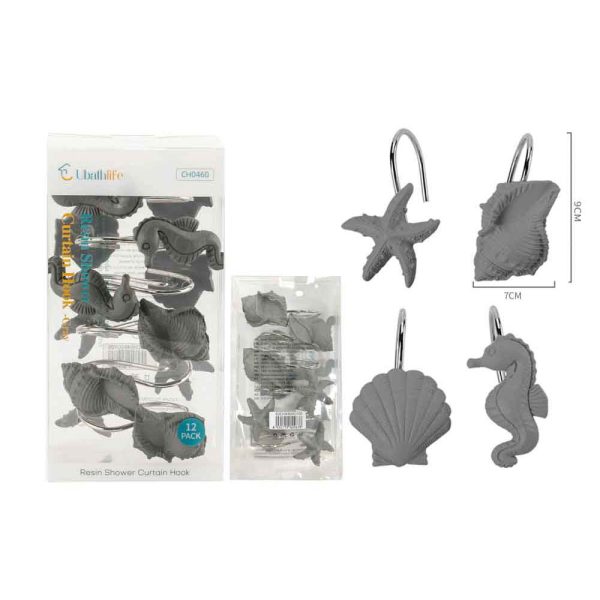 CH0460 Gancho para cortina de animales marinos 12pcs - Gris