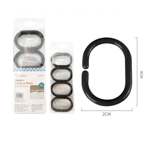 CB0466 Hebilla para cortina 12pcs - Negro
