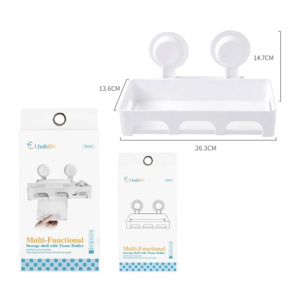 BX0483 Organizador para pañuelos con adhesivo - Blanco y gris
