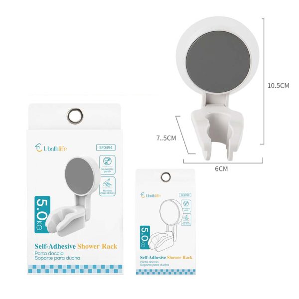SF0494 Soporte de ducha con adhesivo - Blanco y gris