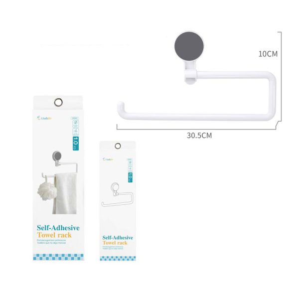 SF0497 Toallero con adhesivo - Blanco y gris