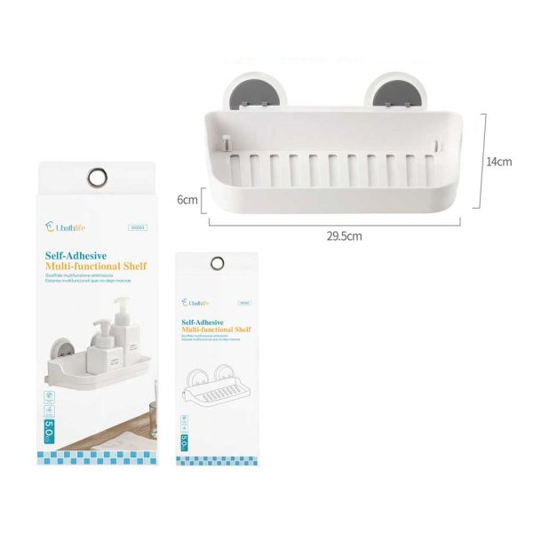 SF0503 Estante con adhesivo multifunción - Blanco y gris