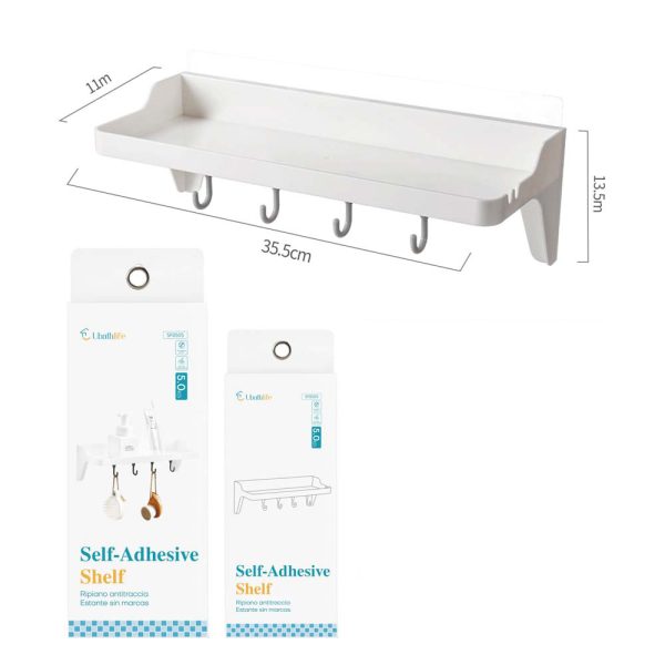 SF0505 Estante con adhesivo multifunción - Blanco y gris