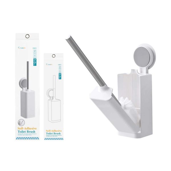 TB0514 Escobilla de baño con adhesivo - Blanco y gris
