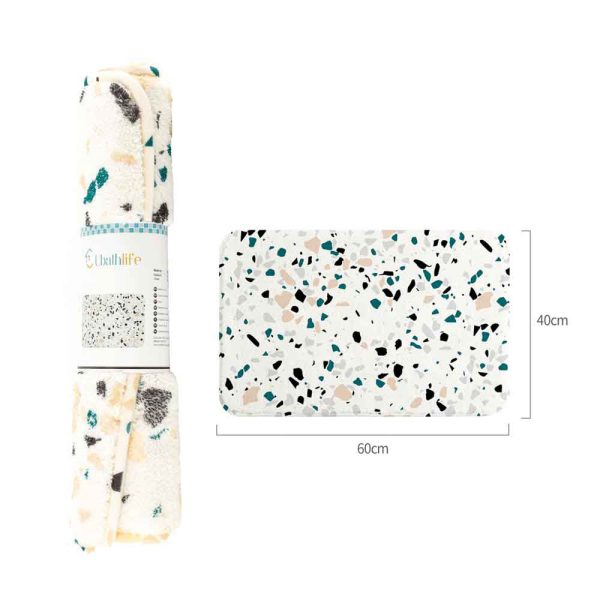 BM0195 Alfombra de baño de 40x60cm de cachemira rectangular estampado - Terrazo