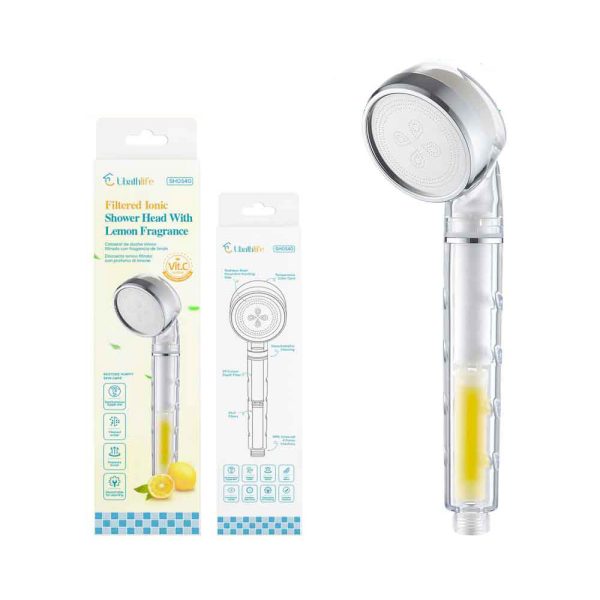 SH0540 Alcachofa de ducha con aromaterapia, control de temperatura y filtro - Plata