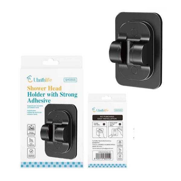 SH0555 Soporte de ducha con adhesivo - Negro