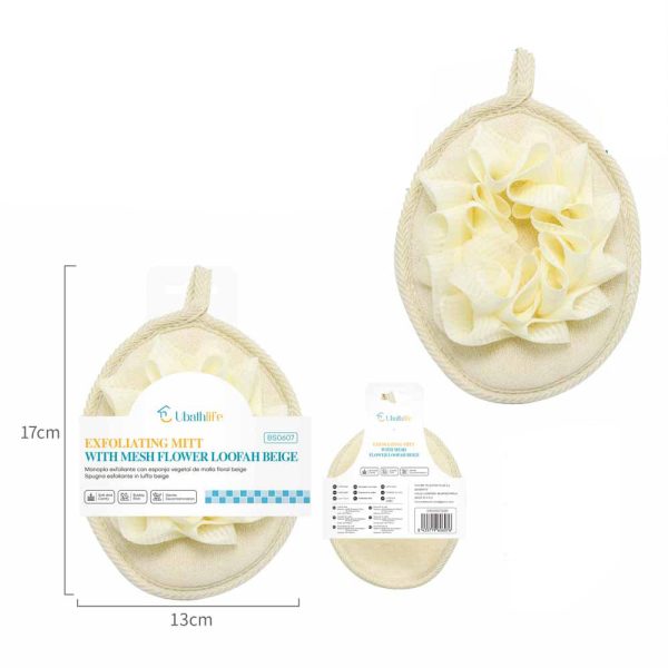 BS0607 Esponja de baño exfoliante - Beige