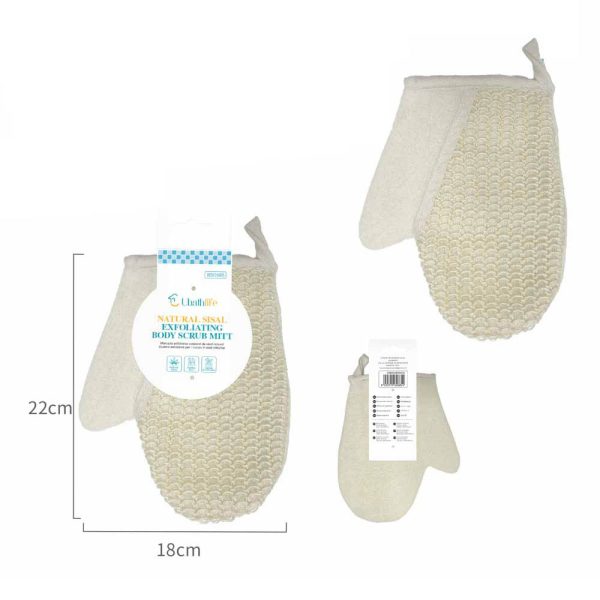 BS0685 Guante de baño de sisal - Natural