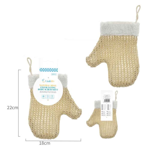 BS0691 Guante de baño de sisal - Natural