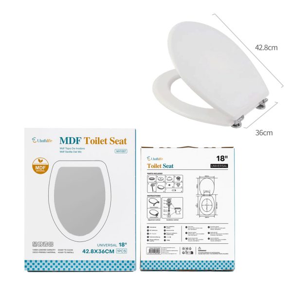 WH1007 Tapa de WC 36x42.8cm en madera - Blanco