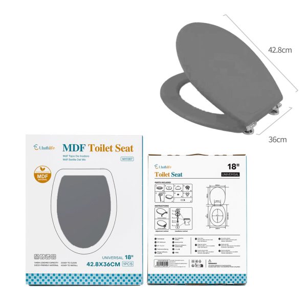 WH1007 Tapa de WC 36x42.8cm en madera - Gris