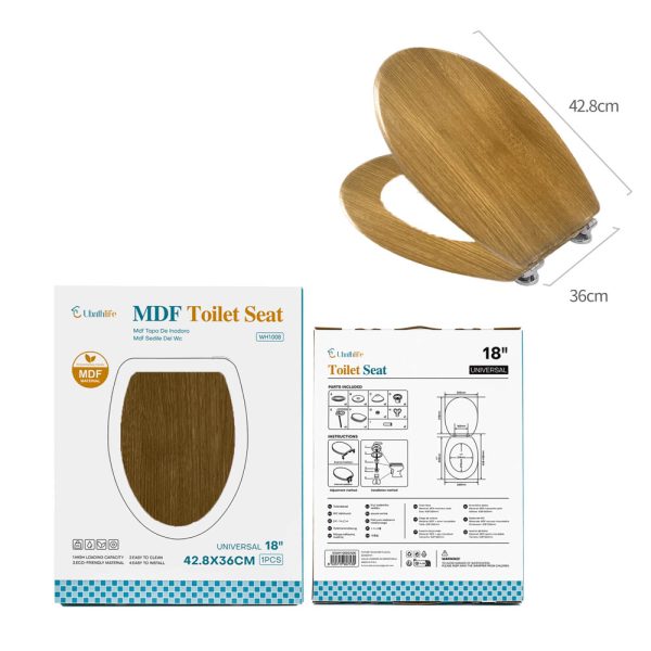 WH1008 Tapa de WC 36x42.8cm en madera estampado - Madera