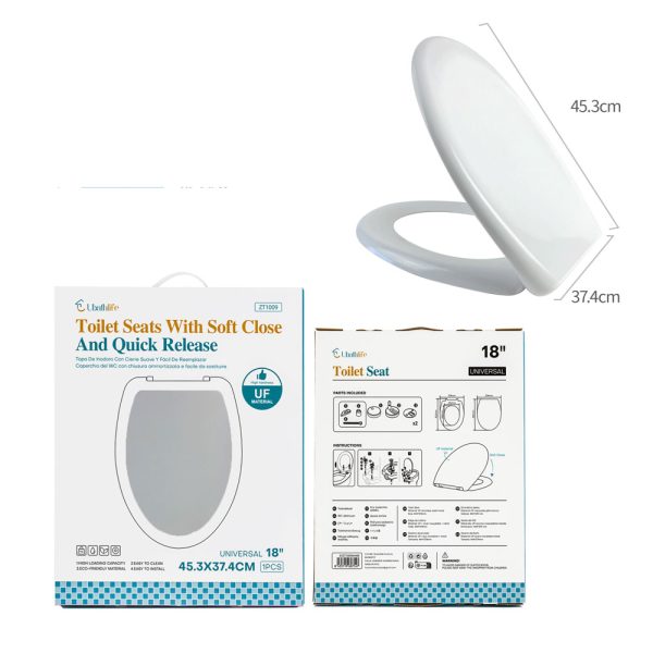 ZT1009 Tapa de WC 37.4x45.3cm amortiguada - Blanco