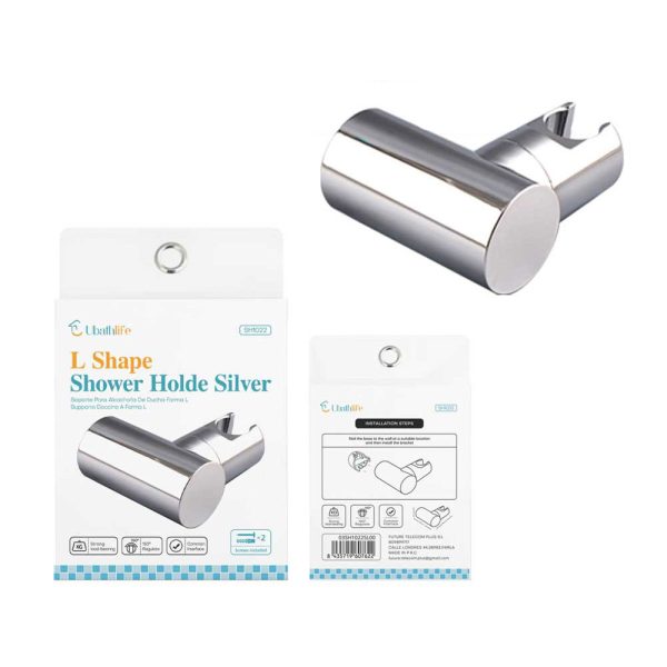 SH1022 Soporte de ducha en forma de L con perforado - Plata