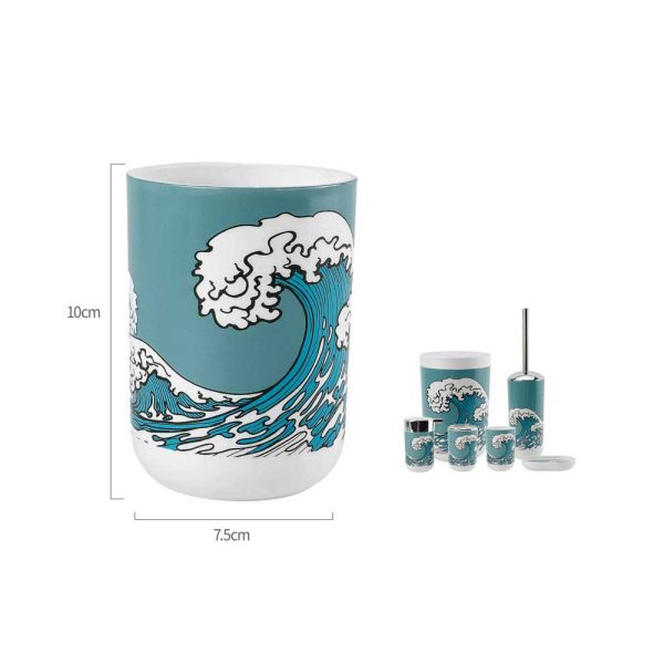 MC0716 Vaso de enjuague bucal estampado - Olas