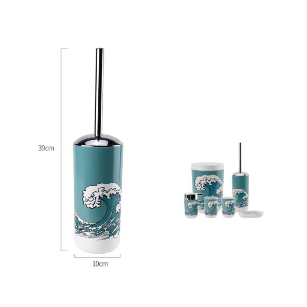 TB0108 Escobilla de baño estampado - Olas