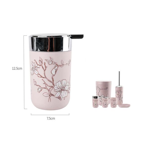 HB0203 Dispensador grande estapado - Flores rosa claro