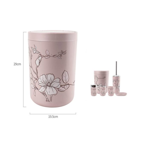 TC0093 Papelera estampado - Flores rosa claro