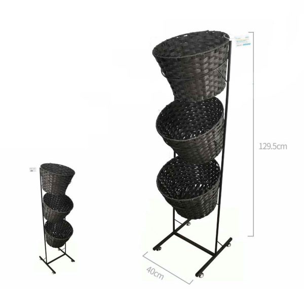 WB0855 Cesta de ratán 3pcs - Marrón
