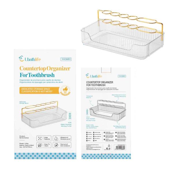 YH0880 Portacepillo de dientes con adhesivo - Transparente