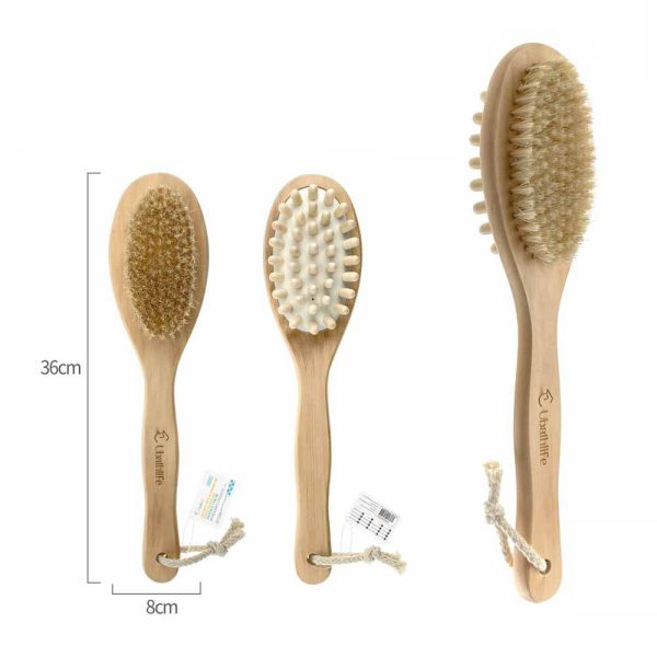 BB0890 Cepillo de baño y masaje de madera - Natural