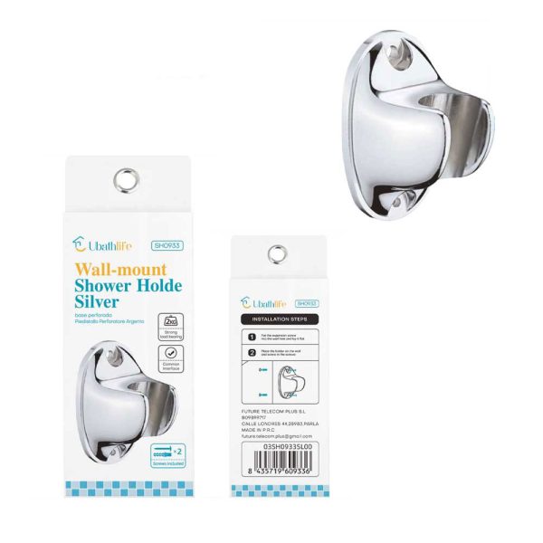 SH0933 Soporte de ducha con doble perforado - Plata