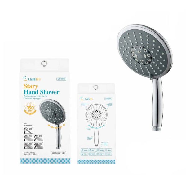 SH1074 Alcachofa de ducha con 5 funciones de 145mm - Plata