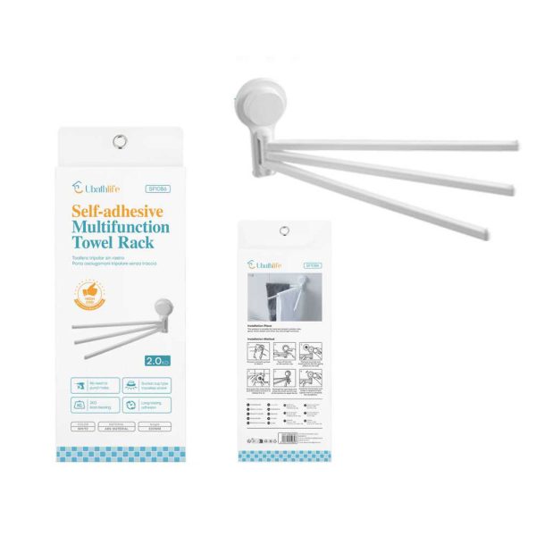 SF1086 Toallero triple con adhesivo - Blanco