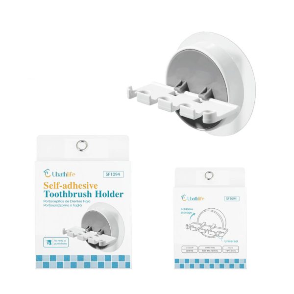 SF1094 Portacepillo de dientes con adhesivo - Gris + blanco