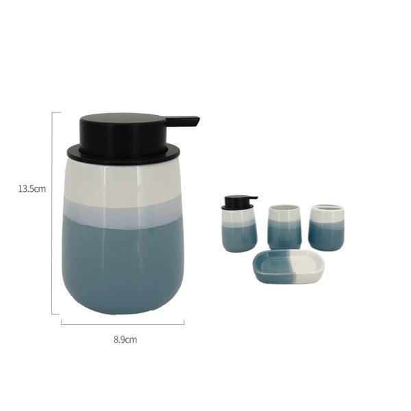 HB1129 Dispensador de céramica estampado - Degradado azul y blanco morandi