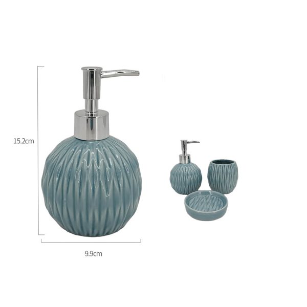 HB1133 Dispensador de céramica patrón hojas - Azul morandi