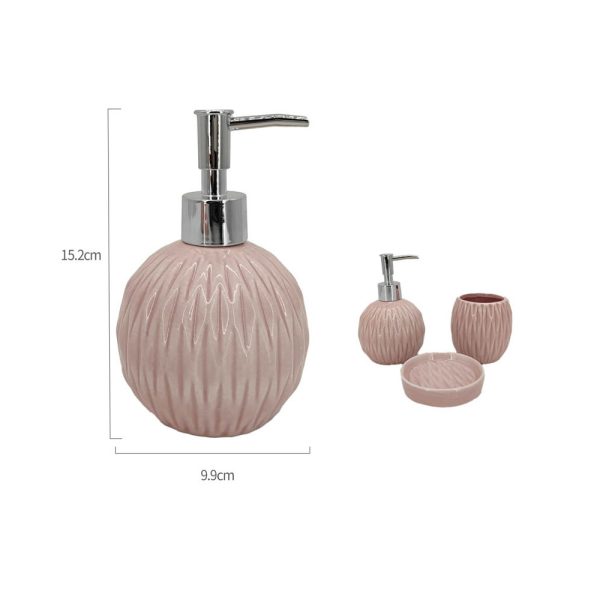 HB1139 Dispensador de céramica patrón hojas - Rosa
