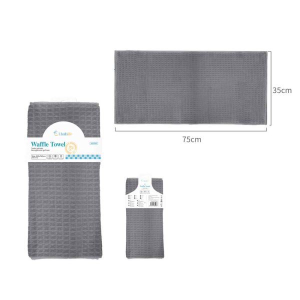 HD1141 Toalla de mano waffle 75x35cm - Gris