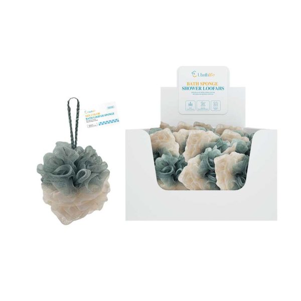 BS1138 Esponja de baño bicolor 50pcs - Beige y verde