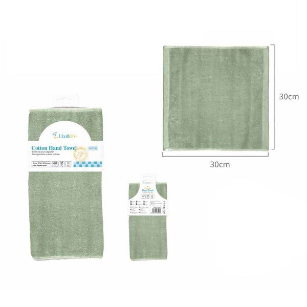 HD1142 Toalla de mano de algodón 30x30cm - Verde morandi